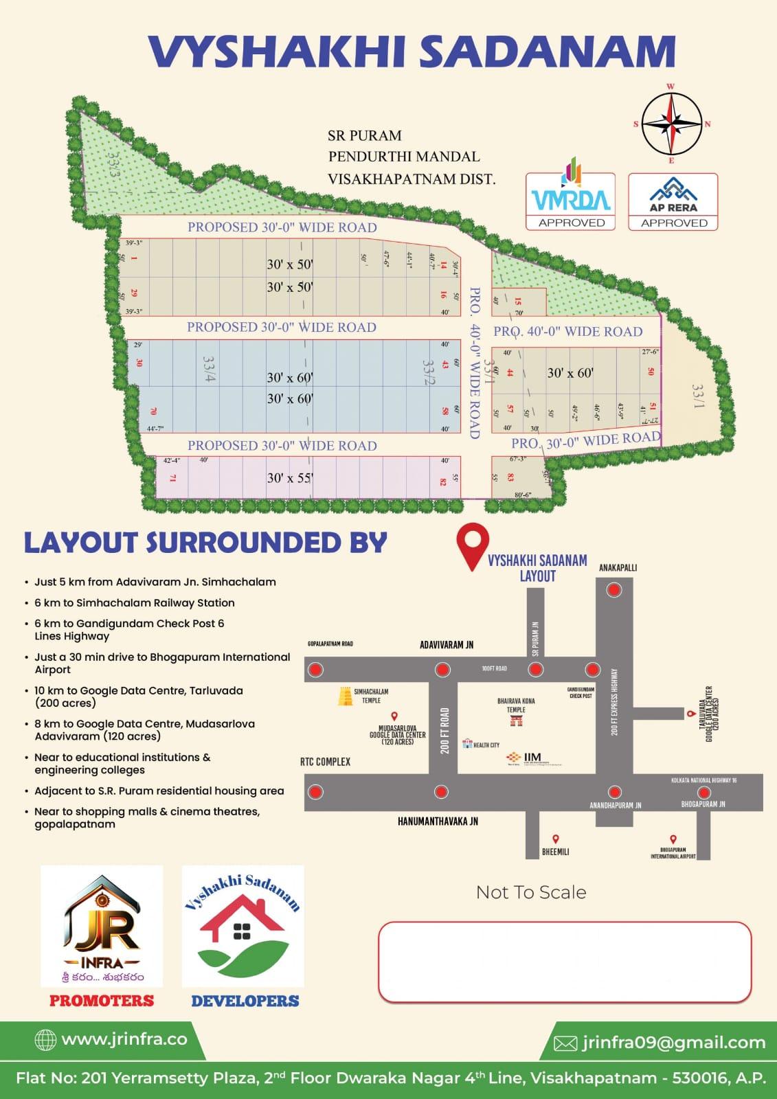 Vyshakhi Sadanam plots for sale, Residential villa plots near Simhachalam, VMRDA plots near Adavivaram