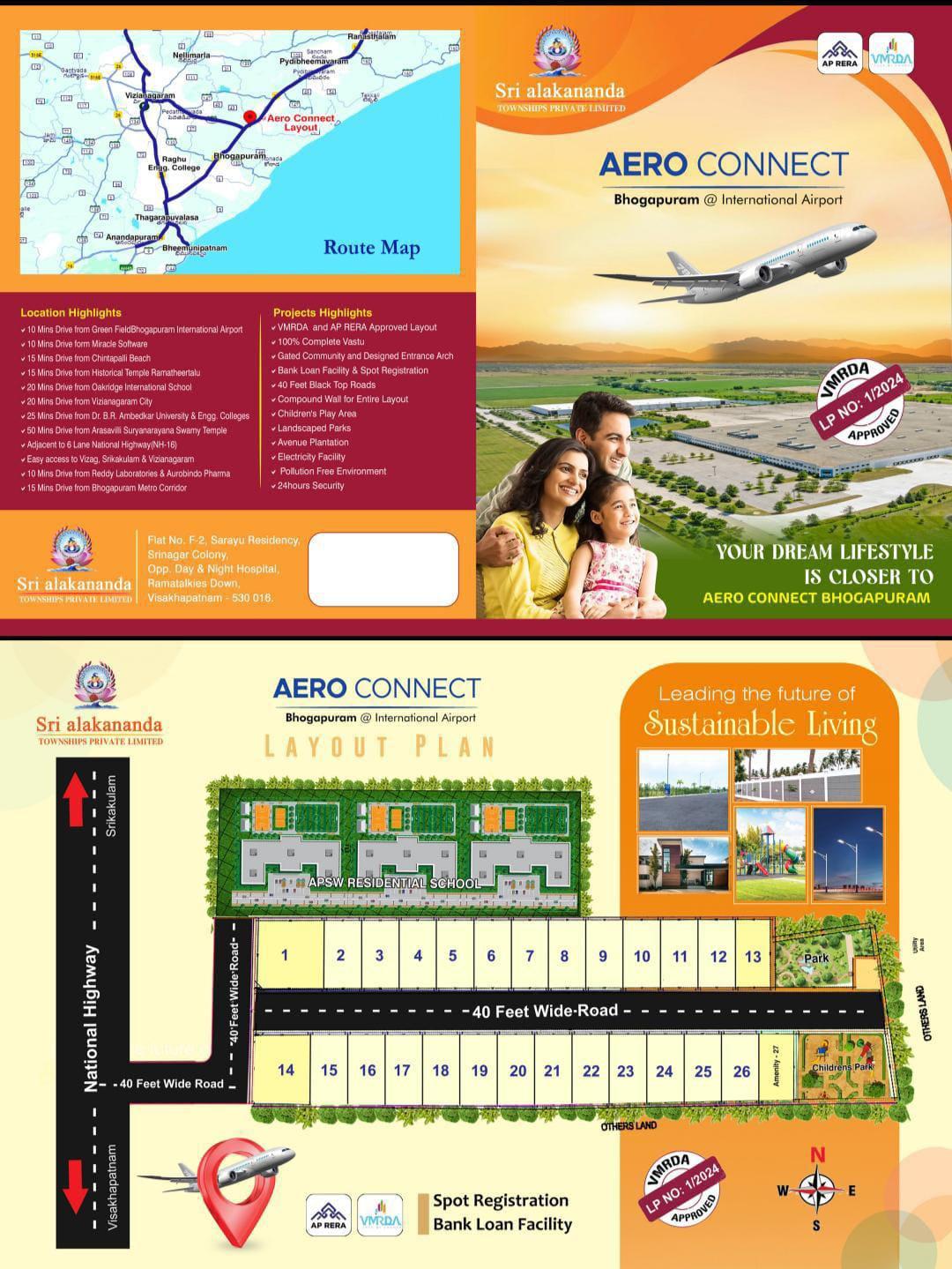 VUDA Approved Plots in Bhogapuram, Aero Connect Bhogapuram Open Plots, Highway-Facing Plots for Sale, Bhogapuram