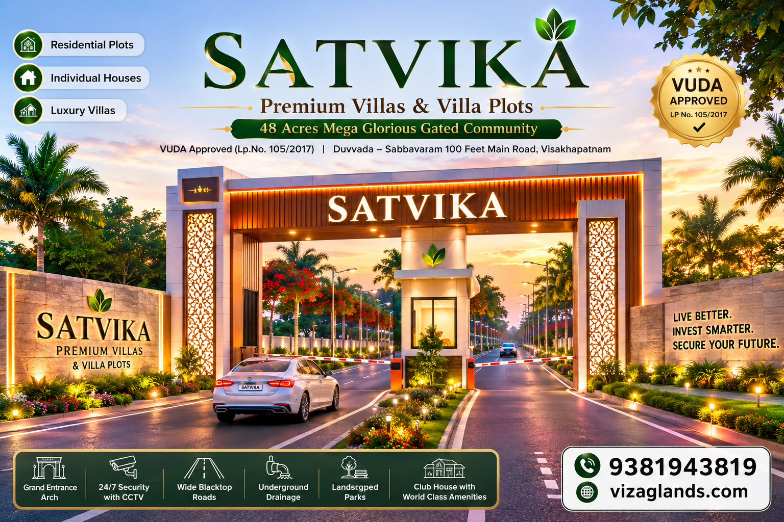 VUDA APPROVED PLOTS IN DUVVADA, LUXURY VILLA PLOTS IN DUVVADA