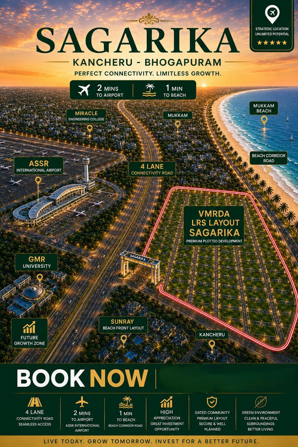 BEACH VIEW PLOTS IN BHOGAPURAM , SEA VIEW PLOTS IN BHOGAPURAM,  COASTAL VIEW PLOTS IN BHOGAPURAM