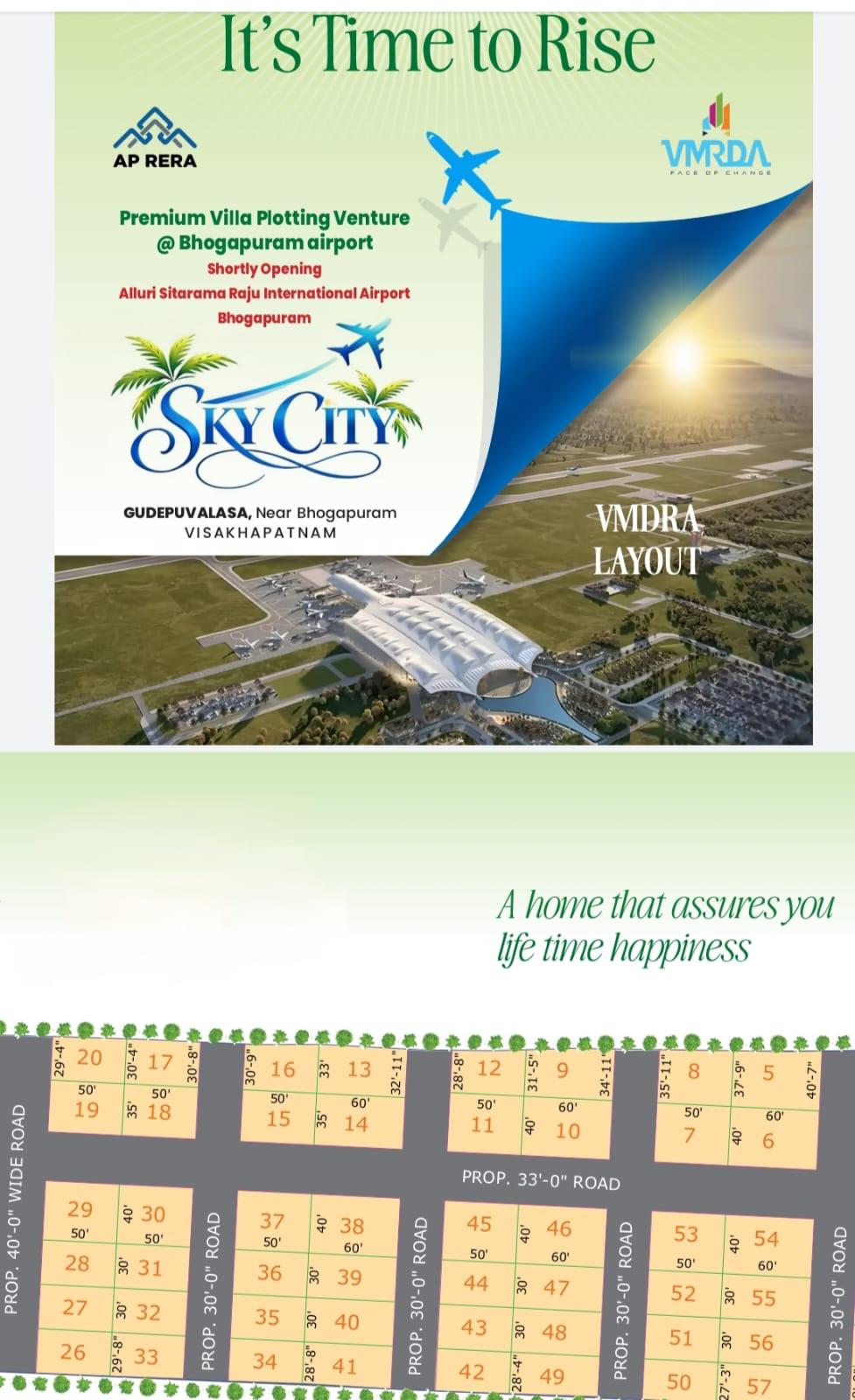 VILLA PLOTS  BHOGAPURAM, VUDA PLOTS IN BHOGAPURAM, OPEN PLOTS IN BHOGAPURAM