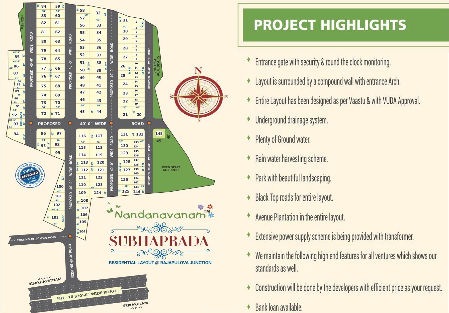 NANDANAVANAM SUBHAPRADHA THAGARAPUVALASA Thagarapuvalasa residential land / plots for sale