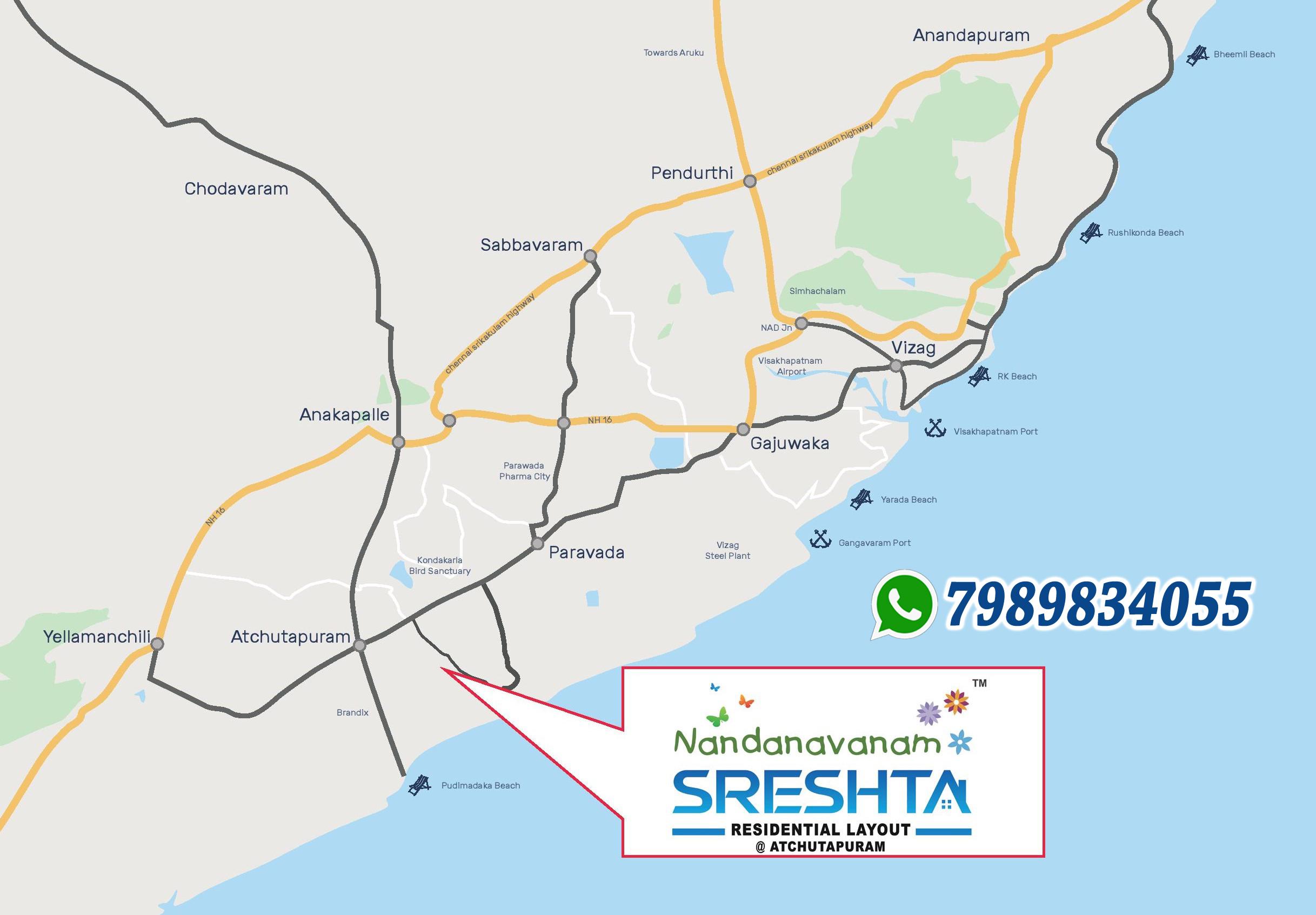 NANDANAVANAM SRESHTA ATCHUTAPURAM Residential plots in Atchutapuram Land for sale in Atchutapuram Visakhapatnam