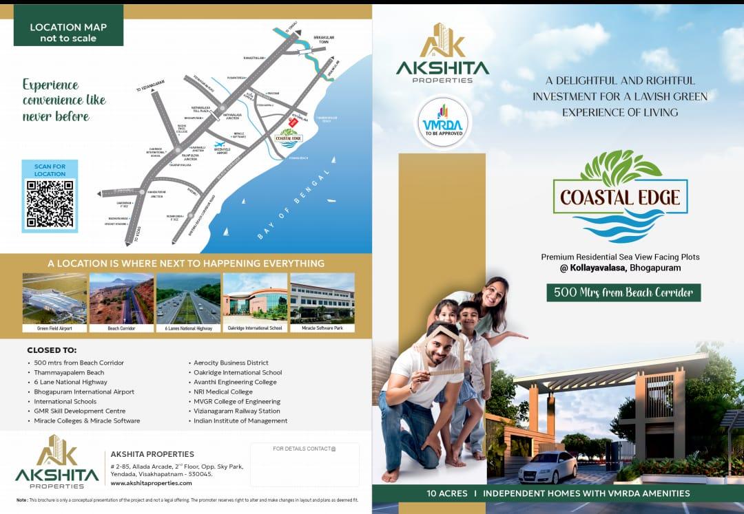 plots in Bhogapuram ,VMRDA approved plots in Bhogapuram,  AKSHITA PROPERTIES Coastal Edge,  Bhogapuram Beach corridor plots