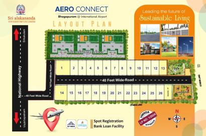AERO CONNECT BHOGAPURAM, AP RERA-APPROVED PLOTS BHOGAPURAM, RESIDENTIAL PLOTS IN BHOGAPURAM