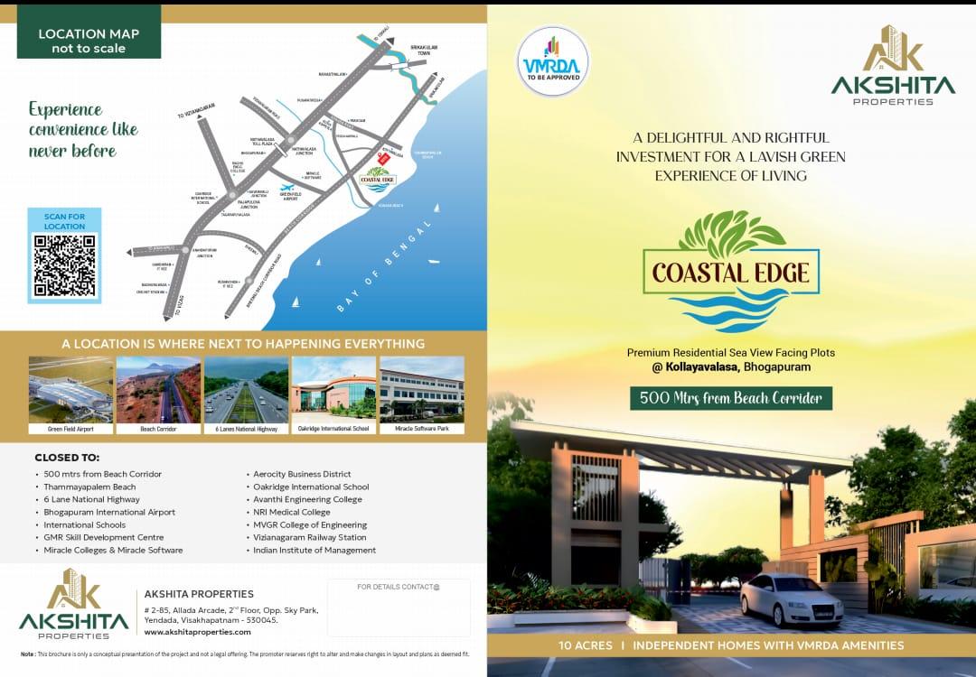 plots in Bhogapuram ,VMRDA approved plots in Bhogapuram,  AKSHITA PROPERTIES Coastal Edge,  Bhogapuram Beach corridor plots