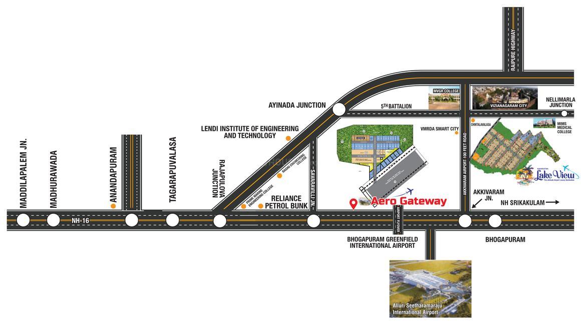 Highway Facing Plots in Bhogapuram, Highway Facing Properties in Bhogapuram