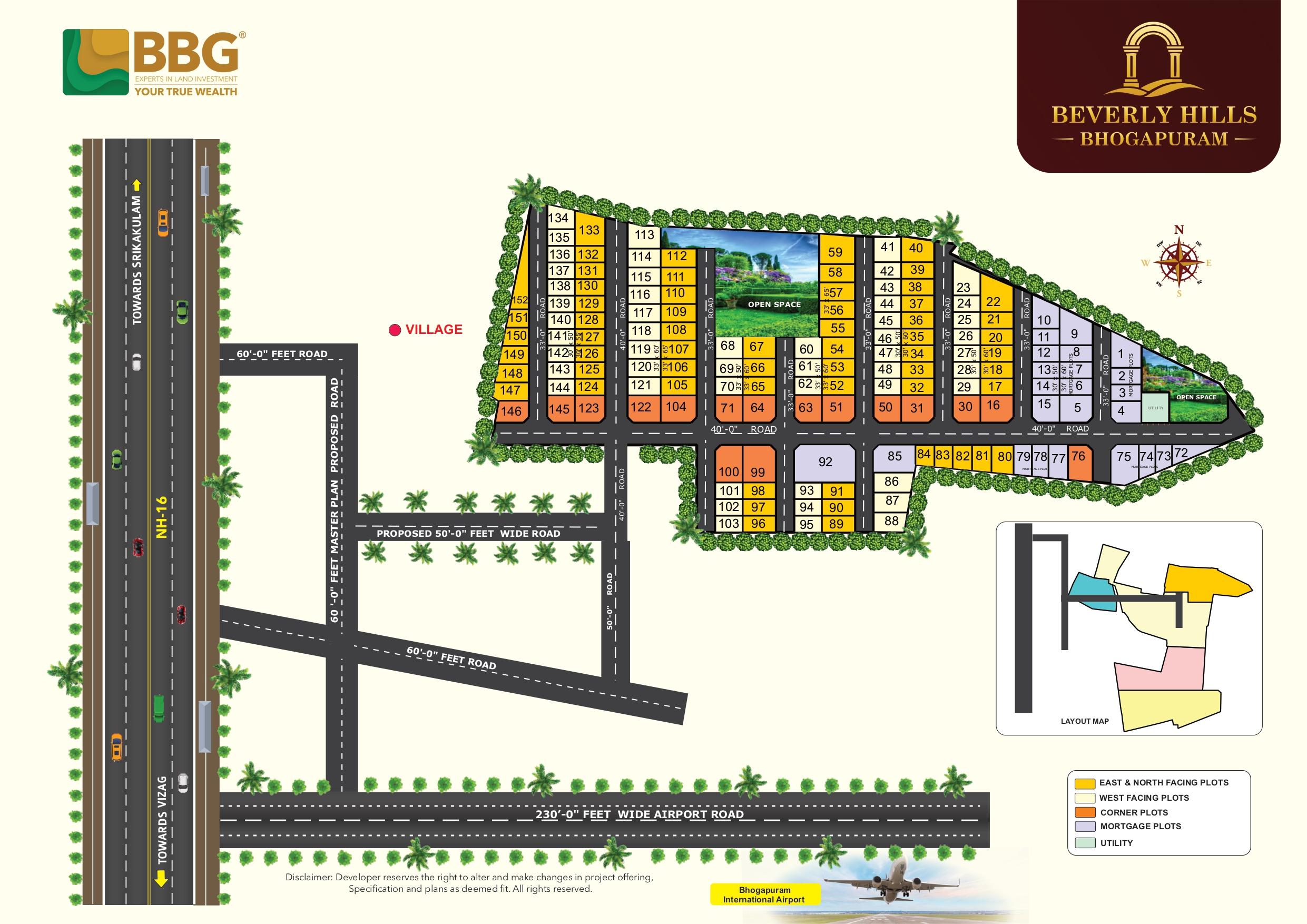 BEVERLY HILLS BHOGAPURAM, PLOTS IN BHOGAPURAM