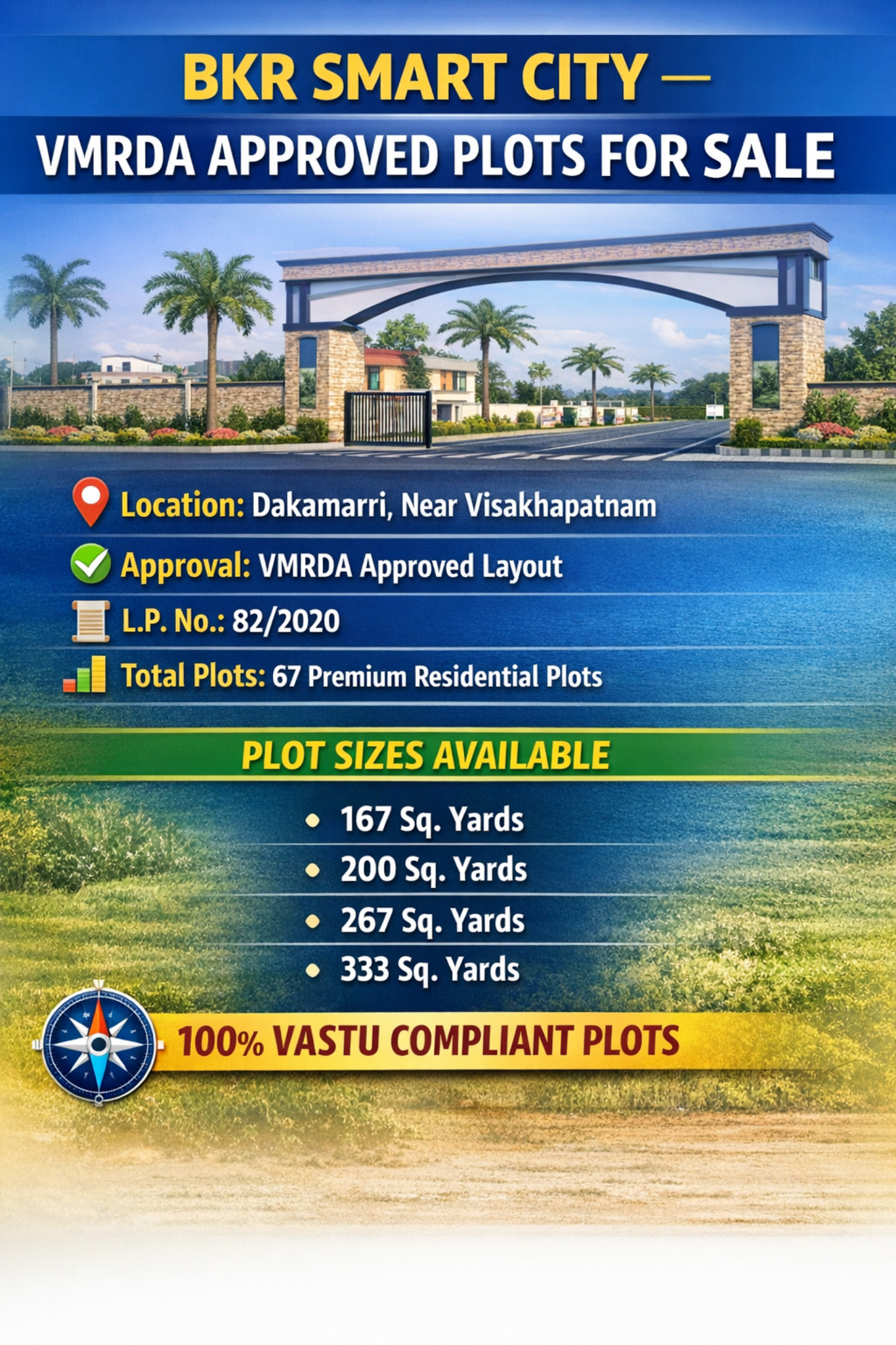 Plots for sale Dakamarri, Residential plots Dakamarri,VMRDA plots sale Dakamarri