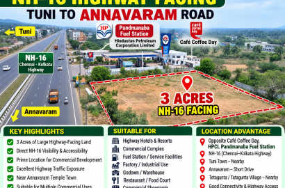 Highway Facing commercial Property For Sale, NH-16 Highway Facing Commercial Land For Sale