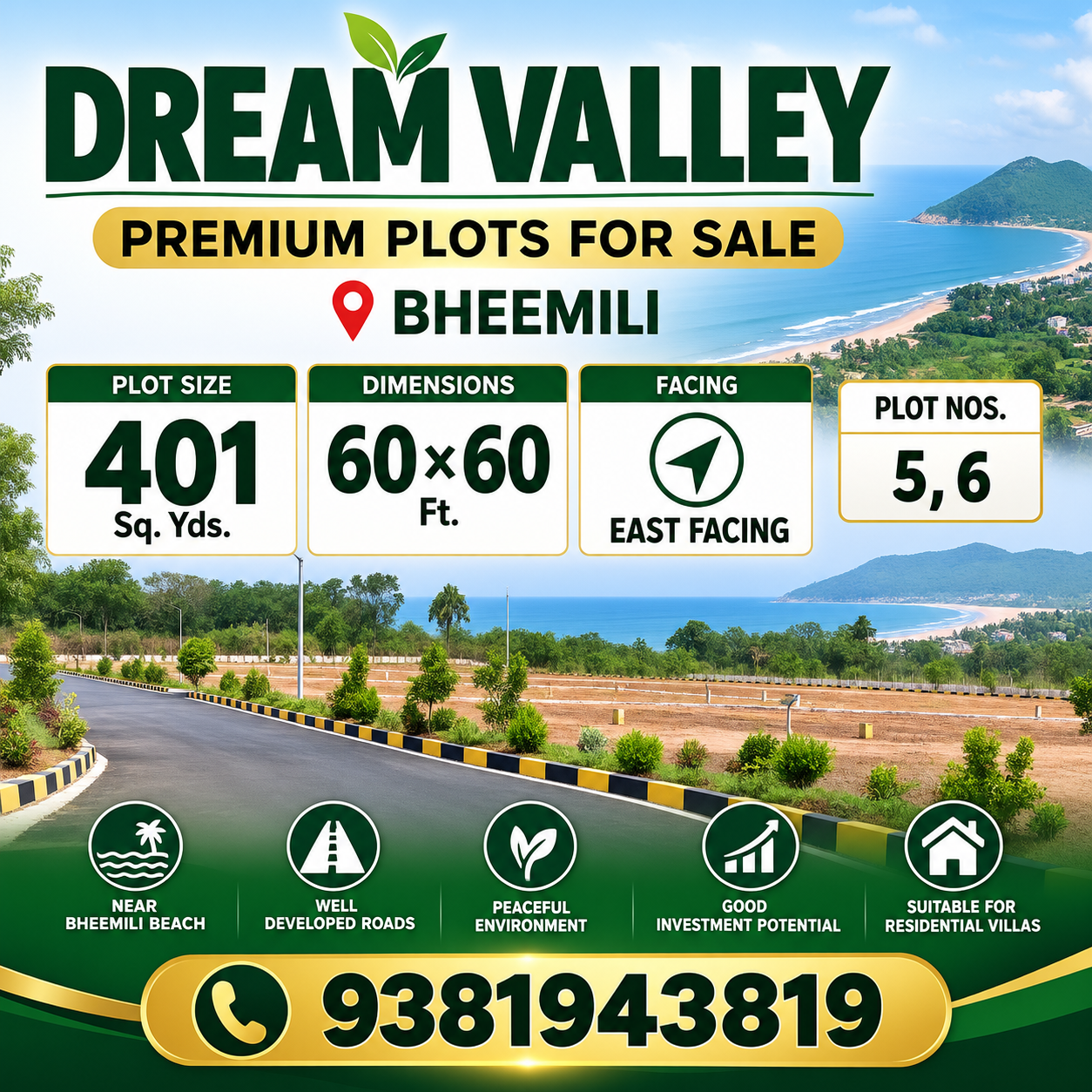 Dream Valley Layout Bheemili, Premium Plots for Sale Bheemili