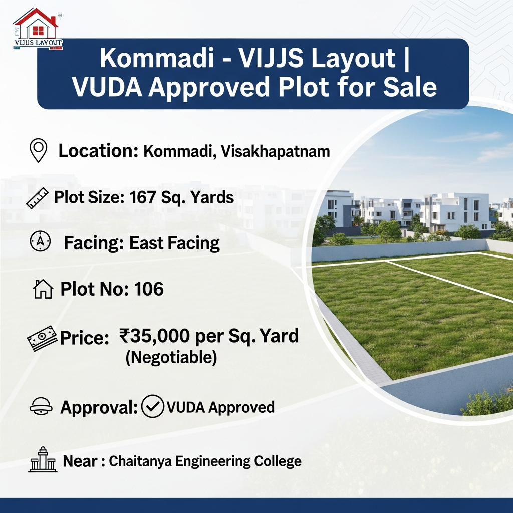 Plots in Kommadi,Residential plots for sale in Kommadi,VIJJS Layout Kommadi