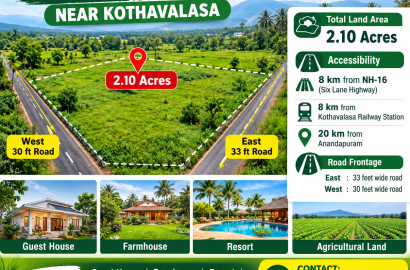 Land for Sale Near Vizag, Agricultural Land for Sale in Vizianagaram ,Farmhouse Lands for Sale in Vizag, Guest House Property for Sale in Vizag