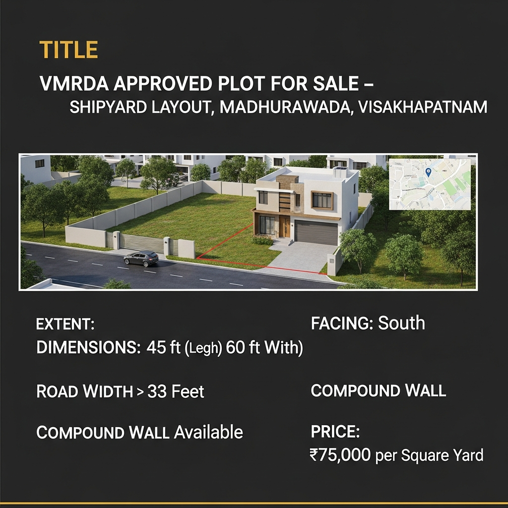 PLOTS IN PM PALEM, Plot For Sale Madhurawada , Residential Plot In Madhurawada