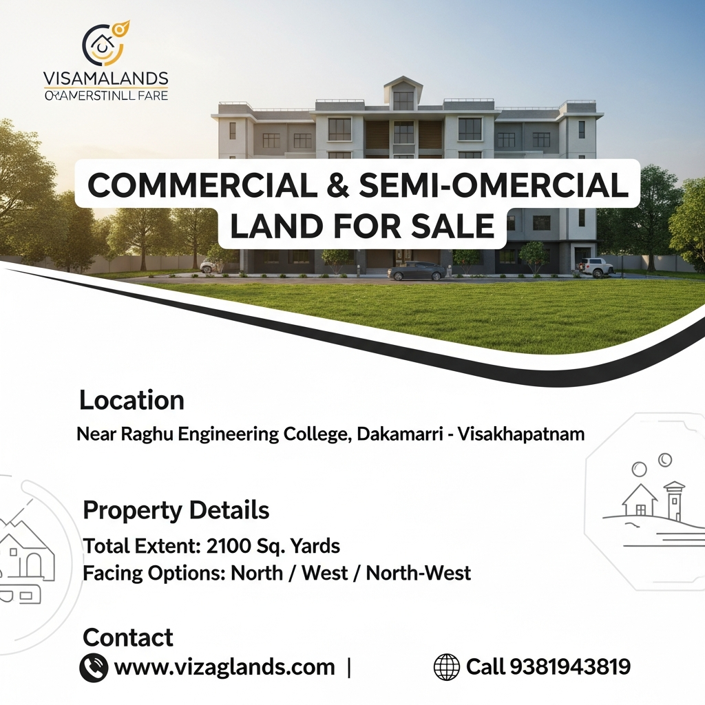 COMMERCIAL LAND FOR SALE IN DAKAMARRI • HIGHWAY FACING COMMERCIAL LAND FOR SALE DAKAMARRI VIZAG
