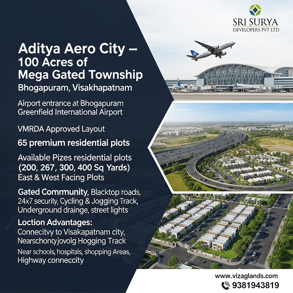 ADITYA AERO CITY BHOGAPURAM,  PLOTS IN BHOGAPURAM