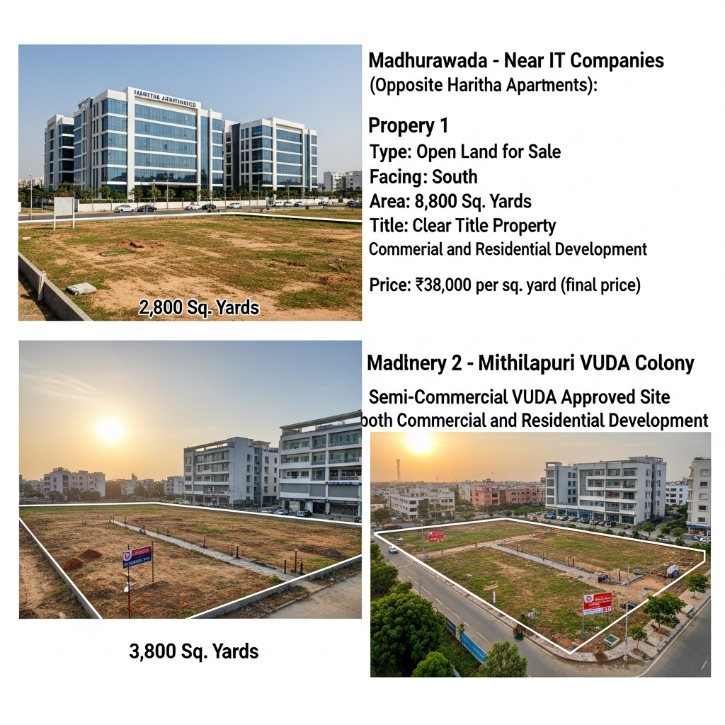 Commercial site in Madhurawada,Madhurawada IT zone lands,Commercial VUDA Approved Sites in Madhurawada