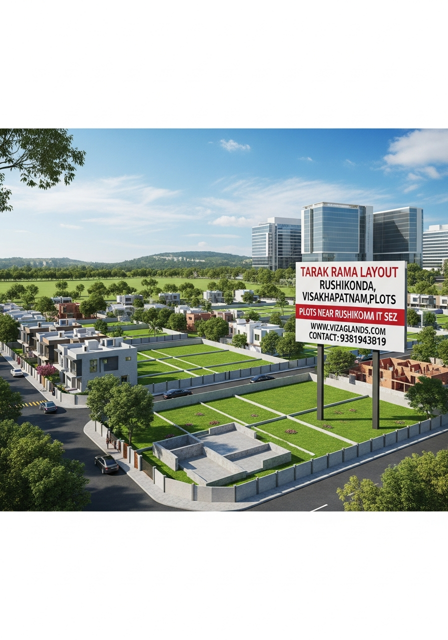 Tarak Rama Layout, Rushikonda, Visakhapatnam,Plots near Rushikonda IT SEZ" Beachfront plots in Visakhapatnam
