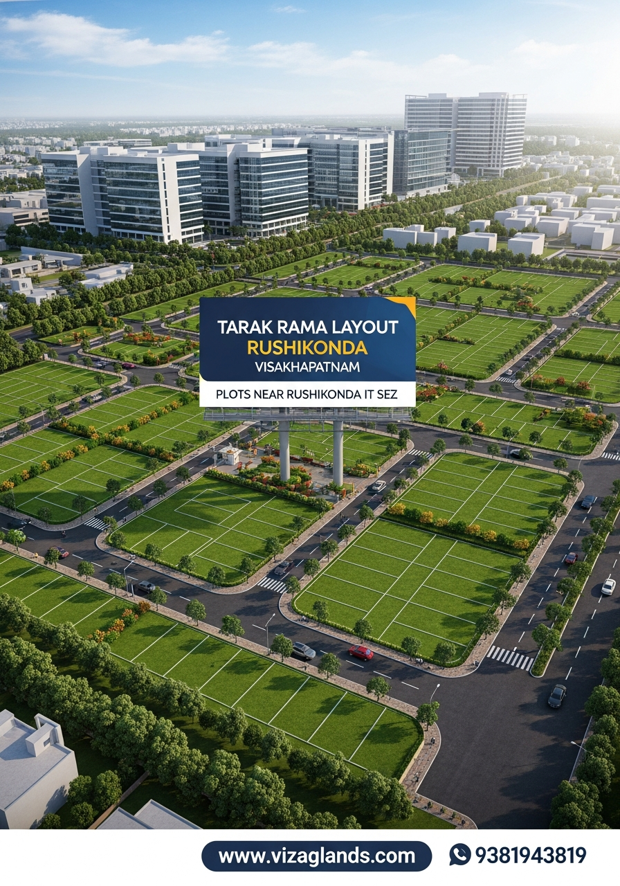 Tarak Rama Layout, Rushikonda, Visakhapatnam,Plots near Rushikonda IT SEZ" Beachfront plots in Visakhapatnam