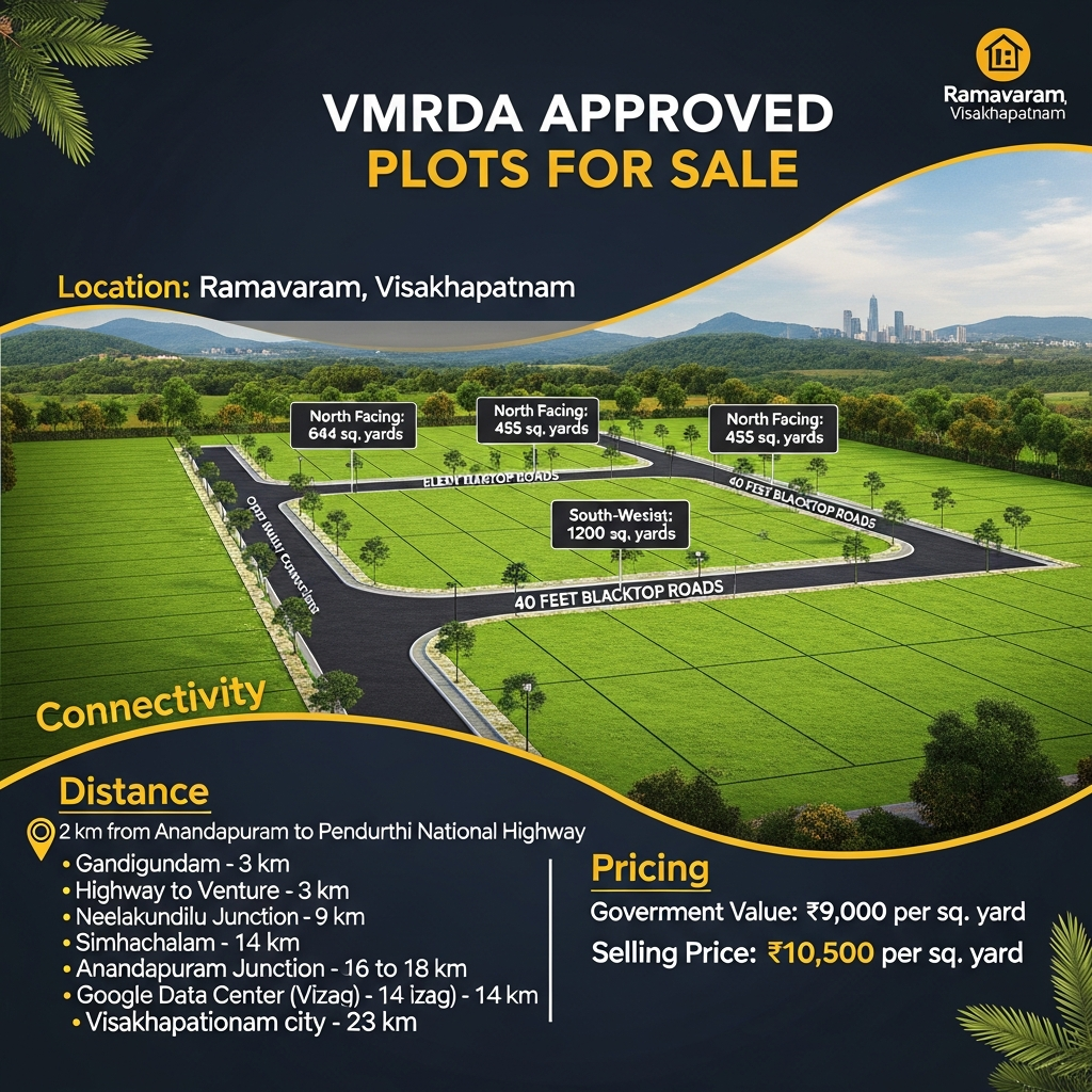 Plots for Sale in Gandigundam, Plots for Sale in Ramavaram Vizag, Gandigundam Plots Visakhapatnam, Residential Plots in Gandigundam Vizag