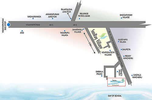 BEACH VIEW VILLA PLOTS IN BHOGAPURAM ,SUN RAY VILLAGE RESORT PLOTS  FOR SALE