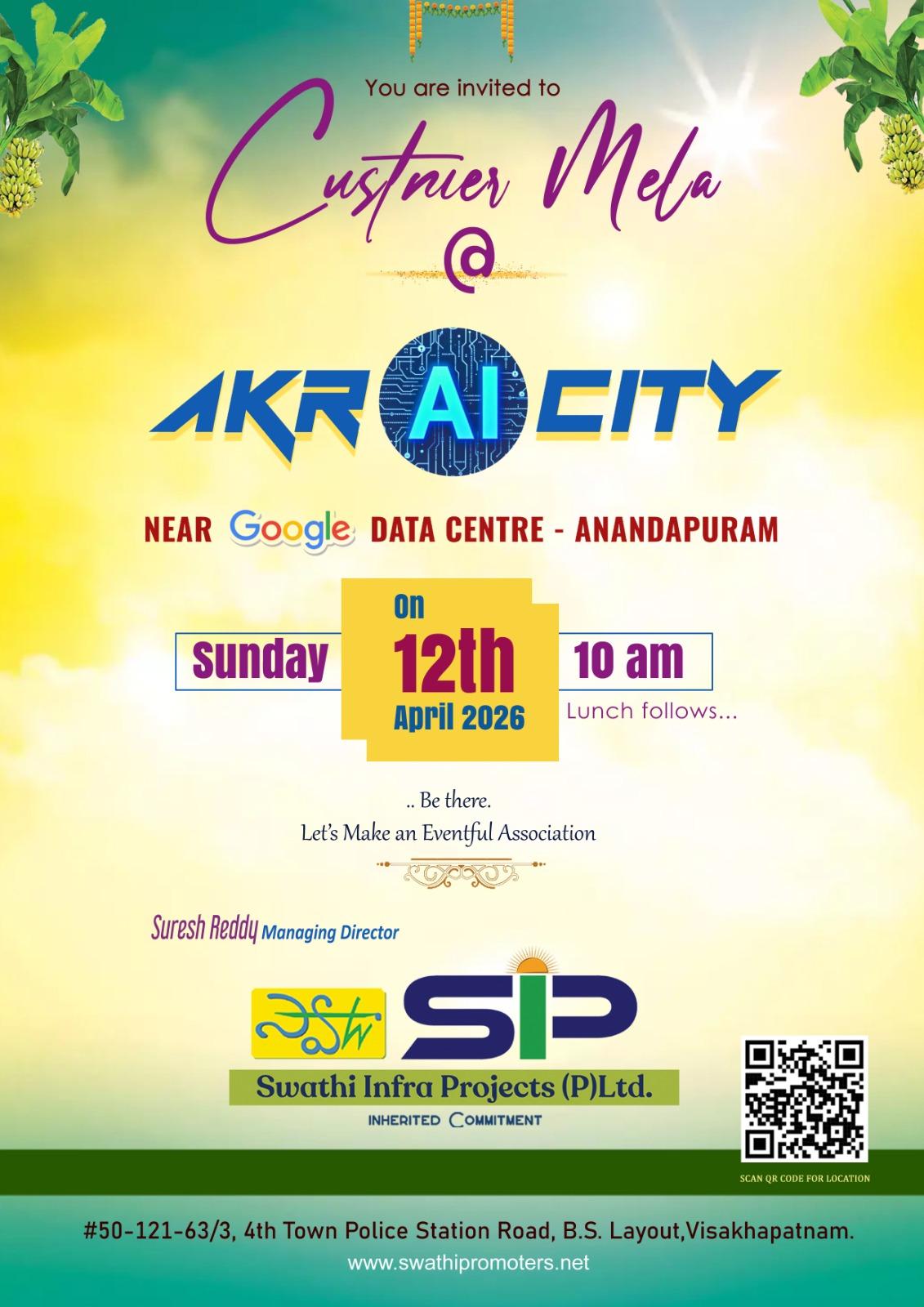 Swathi AKR AI City ,Premium Plots in Anandapuram, Plots in TARLUWADA, Anandapuram