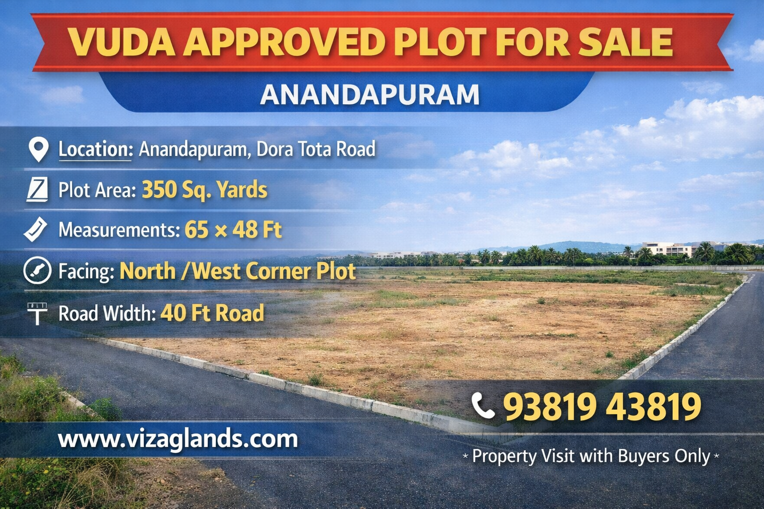PLOTS IN ANANDAPURAM,VUDA APPROVED PLOT FOR SALE ANANDAPURAM. PLOT FOR SALE ANANDAPURAM